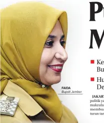  ?? DWI SISWANTO/JAWA POS RADAR JEMBER ?? FAIDA
Bupati Jember