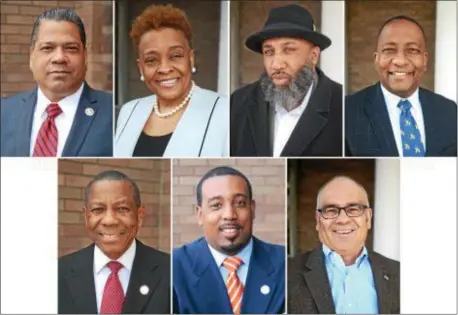  ?? PHOTOS BY JOHN BERRY — THE TRENTONIAN ?? Trenton mayoral candidates, top row, left to right: Paul Perez, Annette Horton-Lartigue, Darren Green, Walker Worthy. Bottom row, left to right: Alex Bethea, Duncan Harrison, Reed Gusciora.