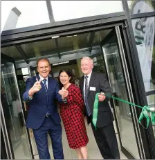  ??  ?? Minister Joe McHugh TD, DG WRC Oonagh Buckley, Tony McLoughlin TD at the launch of the WRC’s Sligo service last week.