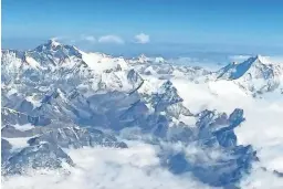  ?? COURTESY OF ED WISNESKI ?? The Himalaya Mountains from the air on a perfect blue-sky day.