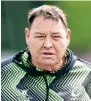  ?? ?? World XV coach Steve Hansen and controvers­ial player Israel Folau.