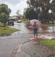  ??  ?? A flooded road in Melbourne