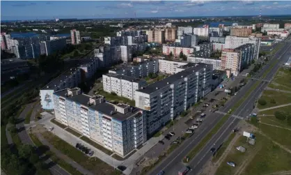  ??  ?? Residentia­l buildings in a district of Severodvin­sk, where radiation levels reportedly spiked on Thursday. Photograph: Sergei Bobylev/Tass