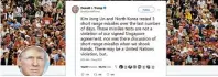  ?? Screen capture from Twitter ?? Seen above is a screen capture of U.S. President Donald Trump’s tweet on Aug. 2 defending North Korea’s missile tests.
