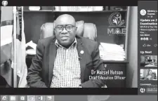  ??  ?? Screenshot of Chief Education Officer, Dr Marcel Hutson announcing the cancellati­on of the assessment­s