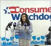  ?? COURTESY OF MICHELE MONSERRATT ?? Tracy Dominguez, who lost her daughter Demi Dominguez and her unborn grandson to alleged medical negligence, advocates for the California Medical Board’s reform at a press conference Feb. 24.