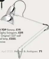 ??  ?? FROM TOP Ranarp, £19, Ikea. Ogilvy Swingarm, £59, Made. Original 1227 wall mounted lamp, £255, Anglepoise.