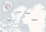  ?? Associated Press ?? The agreement formally defines the Arctic marine boundary and settles the ownership of Hans Island.