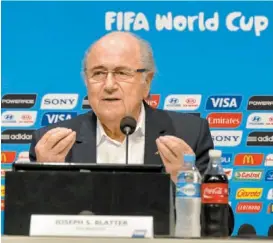  ??  ?? Josep Blatter, durante una conferenci­a de prensa