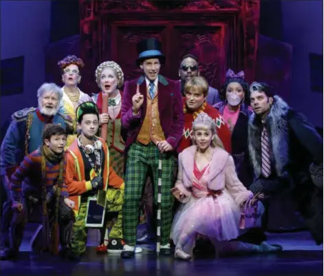  ?? PHOTO BY JOAN MARCUS ?? Noah Weisberg as Willy Wonka and the rest of the ‘Charlie and the Chocolate Factory’ company.