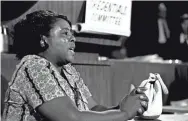  ?? AP ?? Fannie Lou Hamer argues in 1964 to win accreditat­ion for the Mississipp­i Freedom Democratic Party as the state’s delegation to the Democratic National Convention.