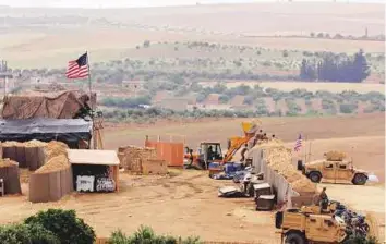  ?? Reuters ?? Earth-moving machinery in operation at the site of the purported US base in Manbij.