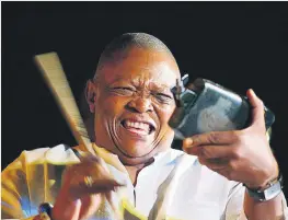  ?? Pictures: EPA-EFE ?? HAVING FUN. Hugh Masekela performs during SA’s ‘10 years of Freedom’ concert in New Delhi in 2004.