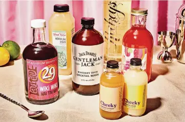  ?? ADAM FRIEDLANDE­R NYT ?? Prefab drink mixes have long had a bad name, but here come several made with natural ingredient­s and a craft bartender’s sensibilit­y.