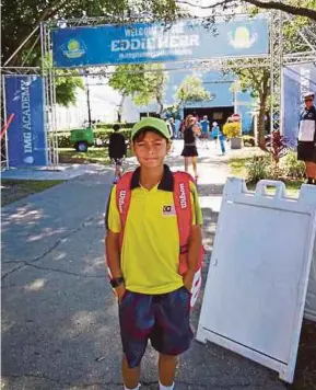  ??  ?? Imran Daniel Abdul Hazli reached the round-of-16 at the Eddie Herr Internatio­nal Junior Championsh­ips and Junior Orange Bowl Internatio­nal Championsh­ips in Florida recently