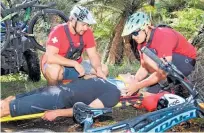  ?? Photo / Supplied by Gerhard Egger ?? Rotorua Mountain Bike Club president Clair Coker says the mountain biking community support the service.
The Rotorua Mountain Bike First Response has already helped an estimated 1000 riders in trouble.