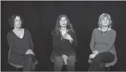  ?? Associated Press ?? Dustin Hoffman’s accusers Anna Graham Hunter, from left, Cori Thomas and Kathryn Rossetter speak during an interview Tuesday in New York. A handful of women have come forward to accuse the “Tootsie” star of sexual misconduct, some of which allegedly...