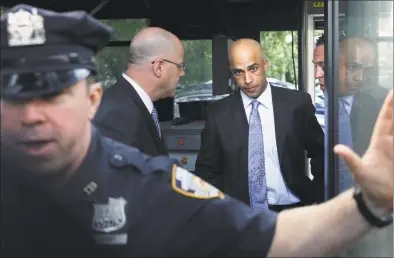  ?? Seth Wenig / Associated Press ?? James Blake, third from left, arrives at City Hall in New York in 2015.