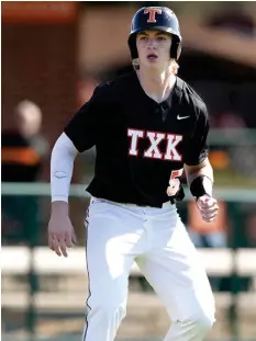 ?? ?? Texas High's pitcher/second baseman Tanner Ross has played a crucial role for the Tigers this baseball season. He's 3-1 on the mound and it hitting .321 for coach John Mcclure's squad. (Photo by Texarkana Gameday)