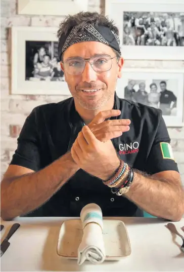  ??  ?? Chef and TV personalit­y Gino D’Acampo at his latest restaurant in Birmingham