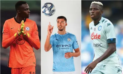  ?? Composite: NMC Pool/Getty Images; Manchester City FC via Getty Images; DeFodi Images via Getty Images ?? Edouard Mendy of Chelsea, Manchester City’s Rúben Dias and Victor Osimhen of Napoli.