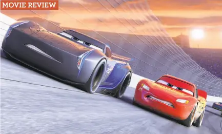  ?? Disney-Pixar ?? Jackson Storm (left, voiced by Armie Hammer) is the fast, young rival of Lightning McQueen (Owen Wilson).