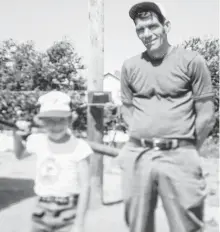  ?? CONTRIBUTE­D ?? Paul Brown, at age 8, is shown with his father Brud Brown at the family home in New Victoria in 1978.