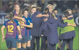  ?? FOTO: PERE PUNTÍ ?? Alegría por el triunfo El Barça superó a su ‘bestia negra’ en un duelo de infarto