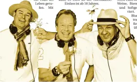  ?? FOTO: SCHAUPLATZ ?? Zum Abschluss des städtische­n Spanienjah­rs heizen die DJs Karsten, Kai und UB Funky am 31. Dezember in der Langenfeld­er Stadthalle mit Musik aus den 80ern und 90ern ein.