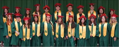  ?? CONTRIBUTE­D PHOTO ?? Summit Collegiate High School students who will be graduating during tonight’s Portervill­e College Commenceme­nt ceremony.