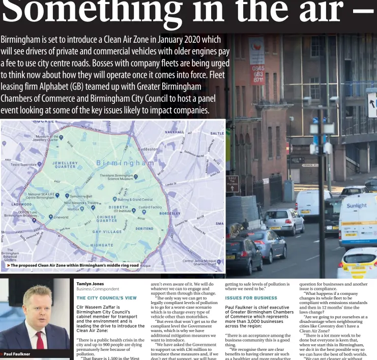  ??  ?? &gt; The proposed Clean Air Zone within Birmingham’s middle ring road