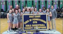  ?? SUBMITTED PHOTO ?? St. Anastasia CYO Girls Varsity Basketball team in Newtown Square took home the state championsh­ip on March 13. The champs include, left to right, front, Catherine LaBuono, Maddie DeFronzo, Morgan Kelly, Maddie Fagioli, Brigidanne Donahue, Riley McDonnell, Natalie DiBlasi, Sophia Tray, Marley LaPella, Michelle Eburuoh, and Cate Schumacher. In the back row are their coaches, left to right, Nate Andrisani, Pat Doogan, Carmel McDonnell and Mike Schumacher.