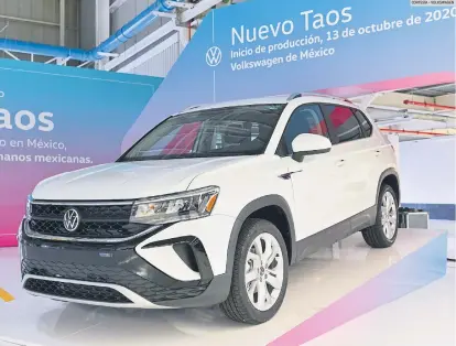  ?? CORTESÍA • VOLKSWAGEN ?? PRESENTACI­ÓN. El nuevo Taos realizó su lanzamient­o mundial desde nuestro país, donde será puesto en preventa a partir de noviembre.