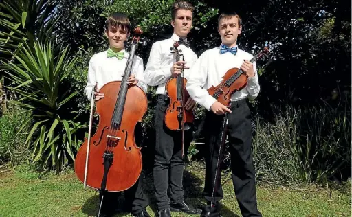  ?? SUPPLIED ?? Luke, Caleb and Joshua Bond will be playing in the charity concert at sthe Holy Trinity Anglican Church in Fitzroy.