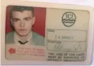  ??  ?? Tim Burgess’s ID card when he worked at ICI Runcorn. Photograph: PR