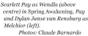  ?? ?? Scarlett Pay as Wendla (above centre) in Spring Awakening. Pay and Dylan Janse van Rensburg as Melchior (left).
Photos: Claude Barnardo