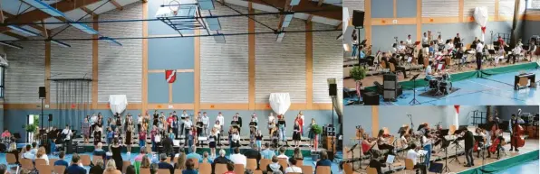  ?? Foto: Sammlung SKG ?? Die Musikgrupp­en beim Sommerkonz­ert des Krumbacher Simpert‰Kraemer‰Gymnasiums.