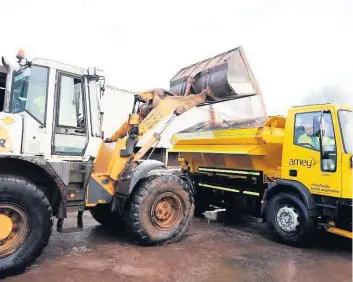  ??  ?? On standby
NLC gritters are ready for the weather changing