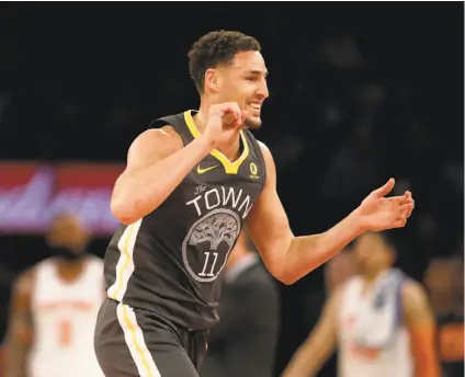  ?? Elsa / Getty Images ?? With the No. 1 seed at stake, Klay Thompson says, “We really want to try to win every game going into the playoffs.”