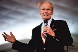  ?? JEFF J MITCHELL/GETTY ?? U.S. Sen. Bill Nelson, D-Fla., campaigns at Orlando New Covenant Baptist Church.