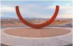  ?? COURTESY OF SIERRA COUNTY TRAVEL ?? The 40-foot metal sculpture “Genesis,” by artist Otto Rigan, greets visitors to Spaceport America.