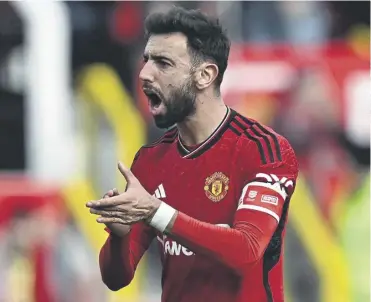  ?? ?? Bruno Fernandes has warned against complacenc­y when United take on Coventry in the semis