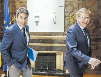  ?? KAI FORSTERLIN­G ?? Carlos Mazón y Ximo Puig, en una imagen de archivo previa a su reunión de mayo de 2022.