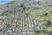  ?? PHOTO: STEPHEN JAQUIERY ?? Sales and prices up . . . Like much of Otago, Dunedin sales in October rose more than 10% to 215 homes, while the city’s median price rose 15.1% to a record $430,500; pictured is the suburb of Caversham, and Corstorphi­ne beyond.