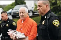  ?? NABIL K. MARK/CENTRE DAILY TIMES FILE PHOTOGRAPH ?? Jerry Sandusky enters the Centre County Courthouse for a hearing on May 2, 2016, in Bellefonte, Pa.