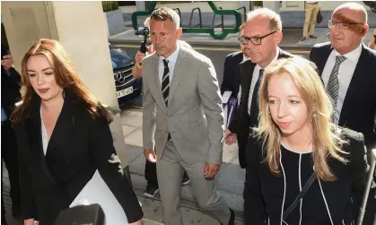  ?? ?? Former footballer Ryan Giggs arrives at Manchester crown court on Tuesday. Photograph: Peter Powell/PA