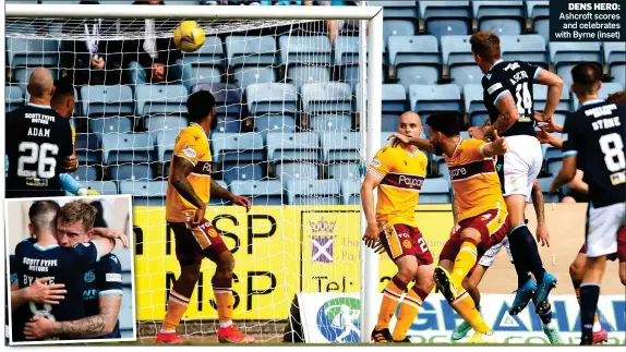  ??  ?? DENS HERO: Ashcroft scores and celebrates with Byrne (inset)