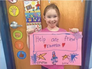  ?? PHOTO PROVIDED MARIAH GIBBS ?? Granville Elementary School kindergart­ners are raising money in honor of Emerson Kraus, who was born with cystic fibrosis. All the donations from the event will go toward CF research.