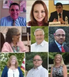  ??  ?? The November 2018 Hamilton school board election features nine candidates as follows: (top row, from left) Girard Casale, Janna Sheiman and Chandler Georgiou; (middle row, from left) Susan Ferrara, Richard Kanka and Angelo Hall; (bottom row, from left) Sherry Morency, Richard Crockett and Cynthia Simon.