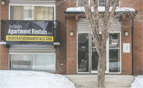  ?? SHAUGHN BUTTS / POSTMEDIA NEWS ?? The coronaviru­s pandemic’s economic shockwave will also be felt this April 1, when rent cheques are due from thousands of newly out- of-work tenants.